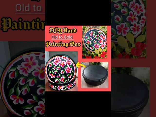 DIY Hand-Painted Floral Box | Beautiful Brush Painting on Metal Box#brushpainting#paintingideas#art