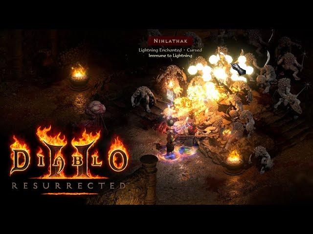 Diablo 2 Resurrected 4K Max Settings Demon Machine Enchant Sorceress Gameplay