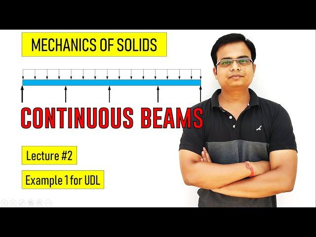 Continuous Beams || Example on UDL || Lecture 2