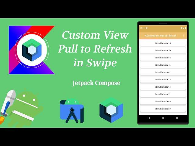 How to Implement Custom View Pull to Refresh in Jetpack Compose | Android | Kotlin | Make it Easy