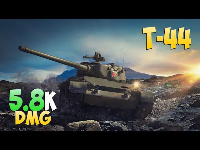 T-44 - 3 Frags 5.8K Damage - Amazing battle! - World Of Tanks