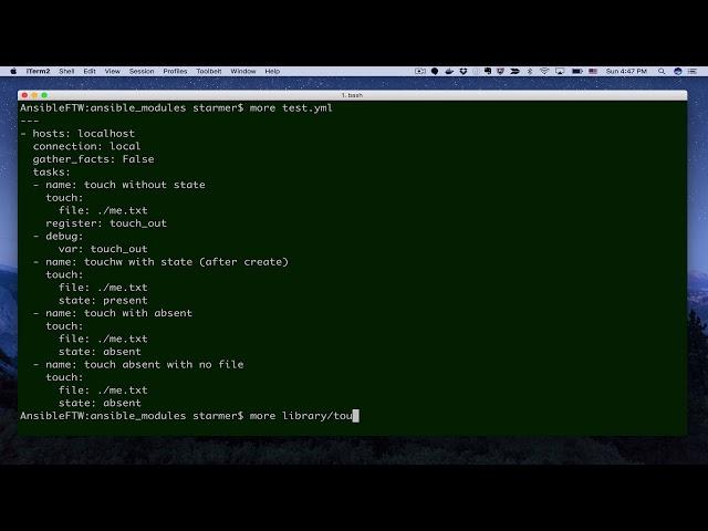Create a simple Ansible module with Bash