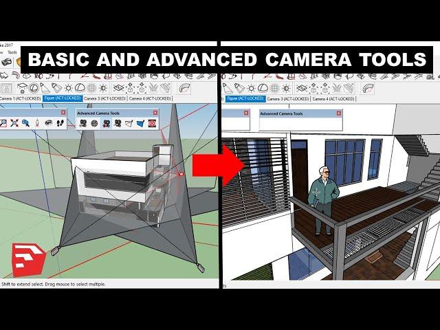 Basic and Advanced CAMERA TOOLS in Sketchup ️ || DV Studio