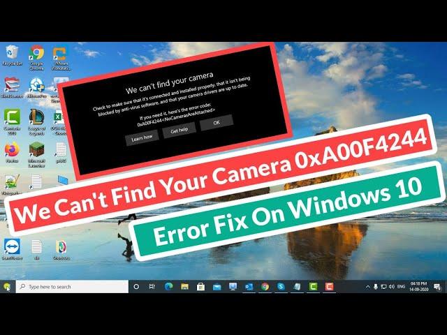 We Can’t find Your Camera 0xA00F4244 Error Fix On Windows 10