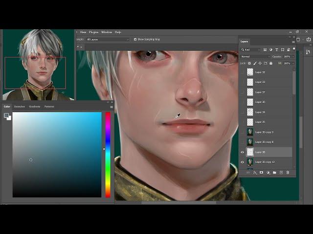 OC Speedpaint + simple scar and bruise painting tutorial in Photoshop by Aku_jumbi