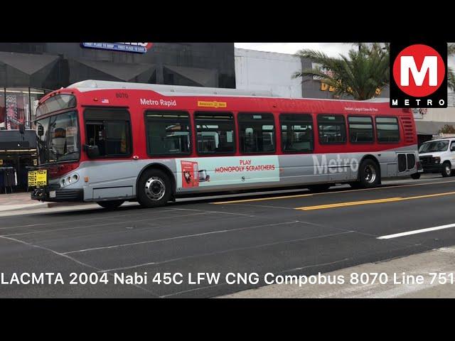 LACMTA 2004 Nabi 45C LFW CNG Compobus Line 751