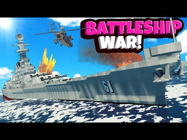 Battling & Sinking Ships with a GIANT BATTLESHIP in Stormworks!