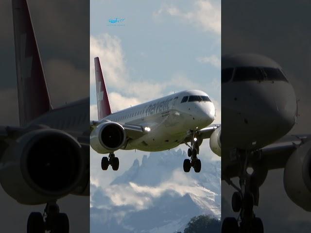 Swiss Alps Panorama: Embraer E190-E2's Breathtaking Approach into Bern ️