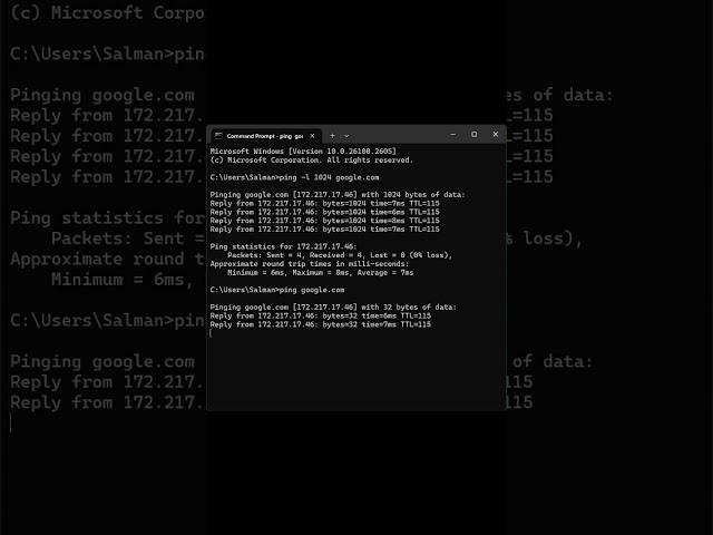 Mastering the ping -l Command | Hands Sketch Networking Tips #handssketch #windows #windowsserver