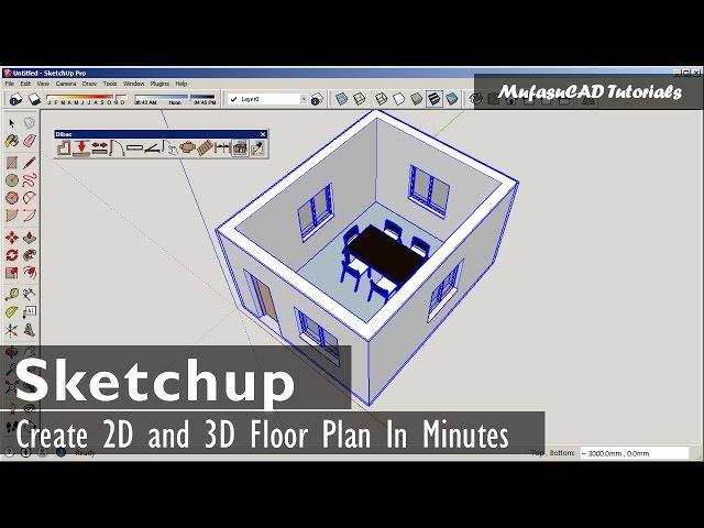 Sketchup Fast 2D And 3D Floor Plan With Dibac Plugin