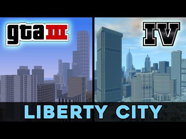 Comparison of places in Liberty City from GTA III and GTA IV 