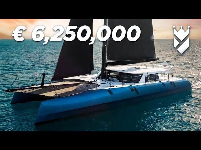 INSIDE A 30 KNOT CATAMARAN FOR SALE. "MY CAT" GUNBOAT 78.