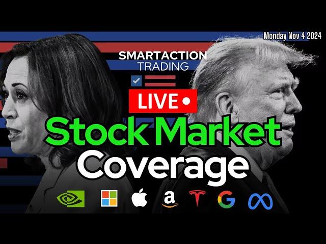  LIVE STOCK MARKET TODAY | ELECTION WEEK TRUMP V HARRIS | $SPY $QQQ $AAPL $NVDA $TSLA $ NOV 4 2024