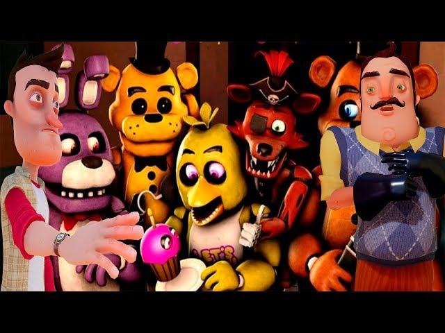 АНИМАТРОНИКИ ПУГАЮТ СОСЕДА FNAF 2!ИГРА ПРИВЕТ СОСЕД И ФНАФ В ГАРРИС МОД!ШОУ ХРИПЛЫХ GARRY'S MOD!