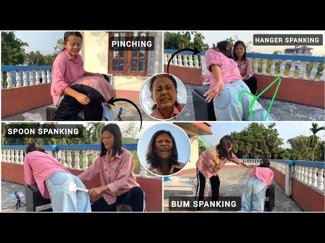 Bum Pinching Vs Hanger & Spoon Spenking  / Funny Video / PriyaSheetalGamez