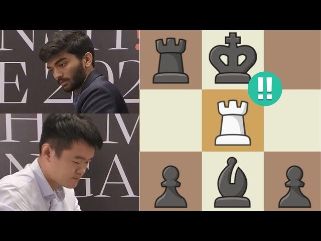 Ding Liren DEFEATS Gukesh with BRILLIANT ROOK SACRIFICE in FIDE World Chess Championship 2024