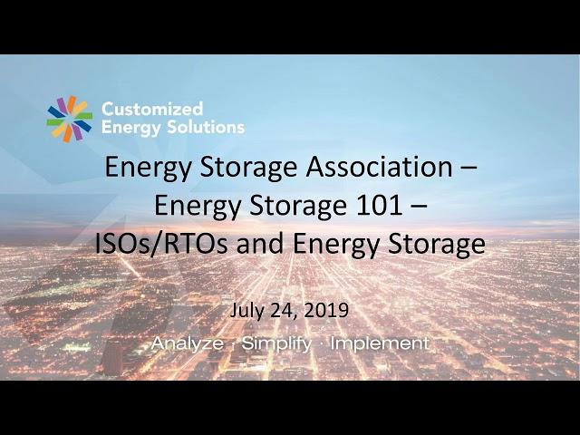 Storage 101: ISO and RTO Markets