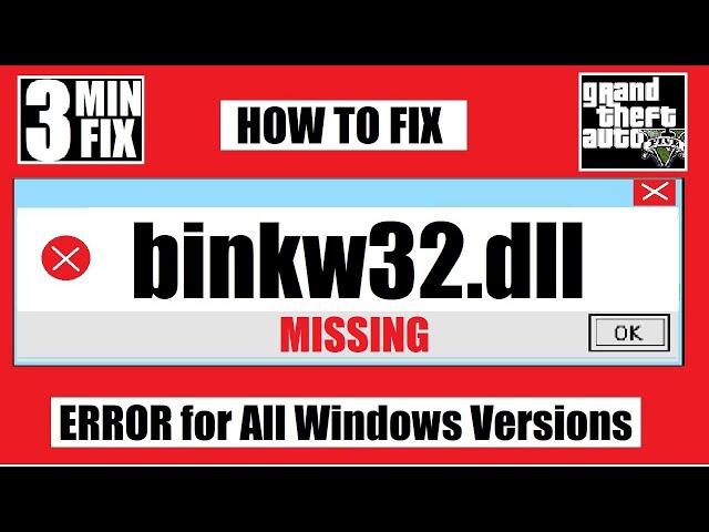  How To Fix binkw32.dll Missing from your computer/ Was Not FoundGTA IV ErrorWindows 10 32/64 bit