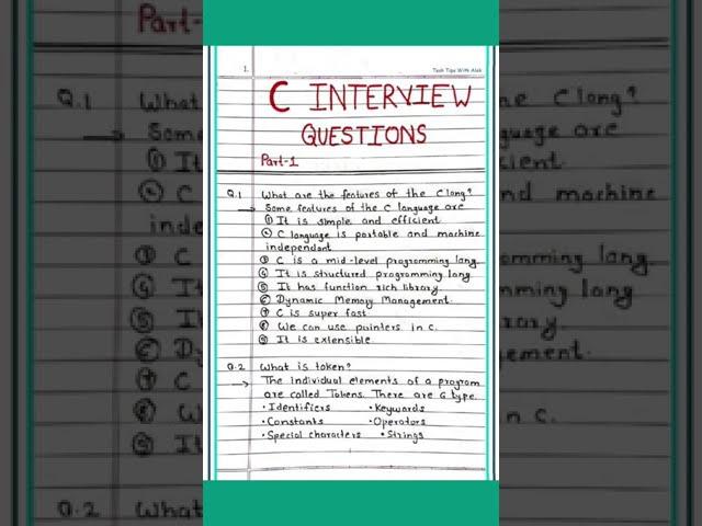 C Programming Language Interview Questions