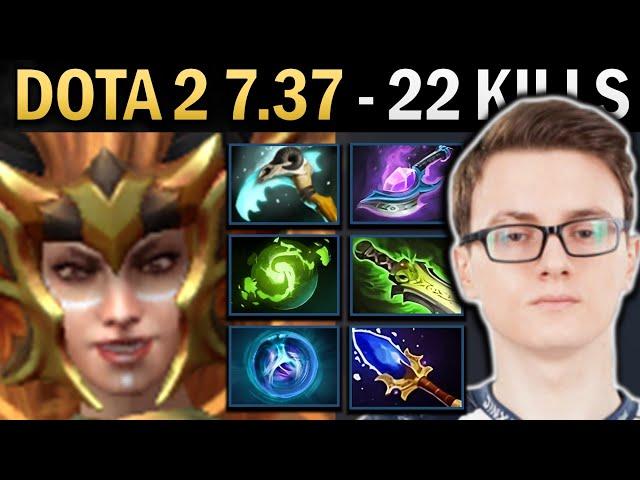 Lina Gameplay Miracle with 22 Kills and Arcane - Dota 2 7.37