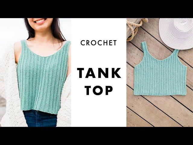 How to crochet a ribbed tank top for summer! DIY tutorial