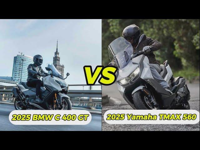 2025 Yamaha TMAX 560 vs BMW C 400 GT | Maxi-Scooter Comparison: Performance, Features & More!
