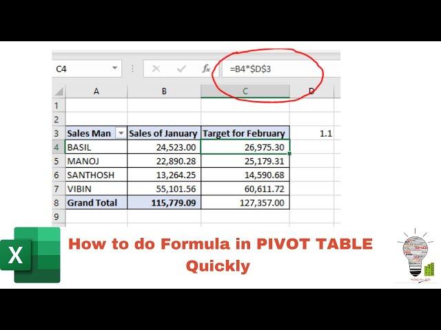How to Write Formulas in Pivot Table quickly