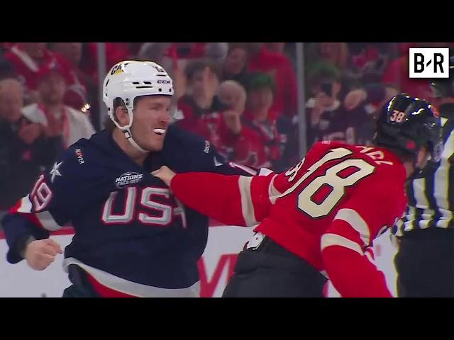 USA vs. Canada Starts With 3 Fights in the First 9 Seconds | 4 Nations Face-Off