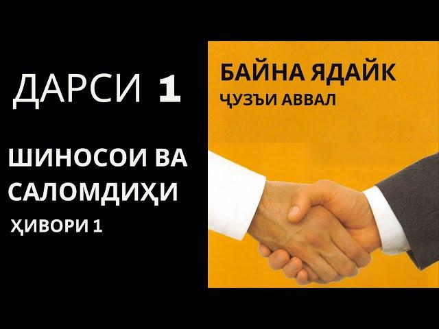 Байна ядайк китоби 1 дарси 1 |  Саломдиҳи ва Шиносои дар забони араби