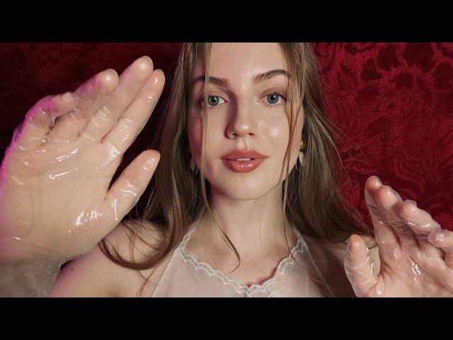 АСМР Массаж лица в перчатках с маслом • ASMR Oil face massage with gloves