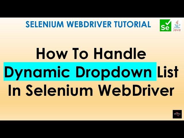 Handling Dynamic dropdown in Selenium WebDriver | Handle Dropdown in Selenium #11