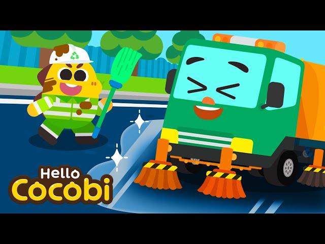 Cleaning SongSweeper Truck | Car Nursery Rhymes for Kids & Babies | Hello Cocobi