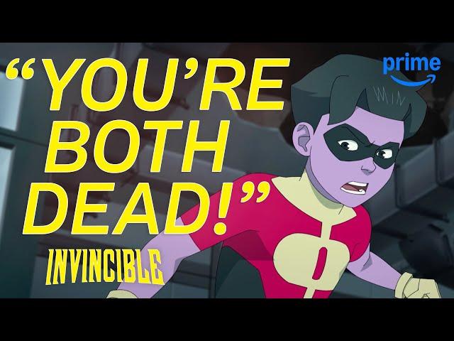 Oliver Helps Invincible Fight The Mauler Twins | Invincible | Prime Video