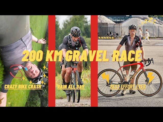 BRUTAL 200km gravel race - CRASH, puncture and hard work