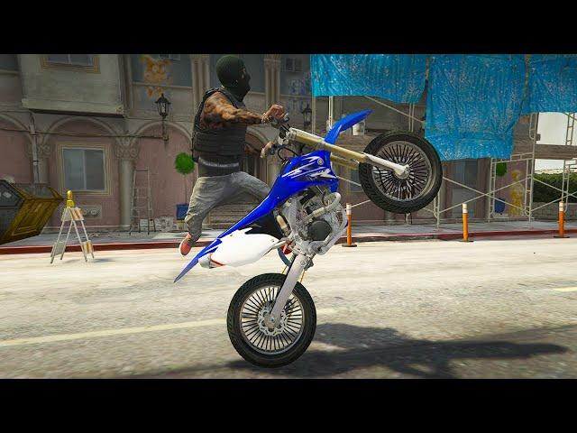 GTA V YAMAHA YZ 250 BIKE LIFE WHEELIE WITH TRICKS MOD