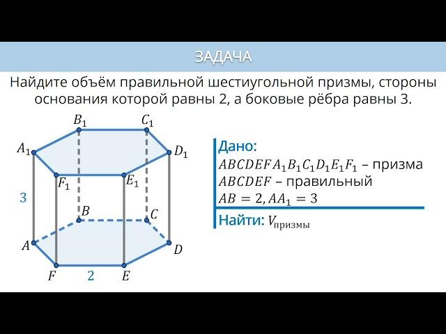 IV четверть, Геометрия, 11 класс, Объем призмы