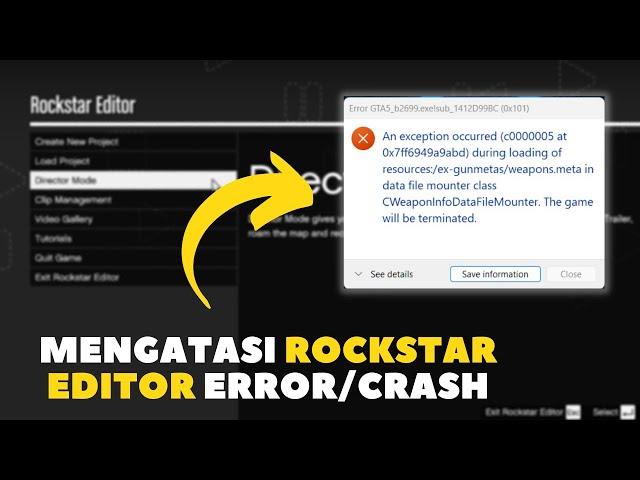 CARA MENGATASI ROCKSTAR EDITOR CRASH DAN ERROR | GTA V ROLEPLAY