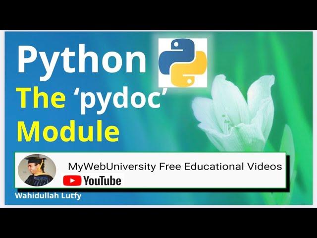 Python Tip and Tricks (The PyDoc Module)