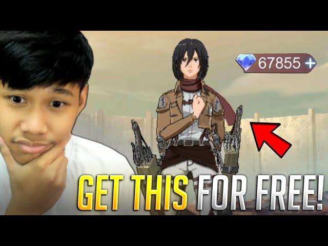 HOW TO GET THIS SKIN FOR FREE! SKIN GIVEAWAY  | MIKASA ATTACK ON TITAN SKIN REVIEW!