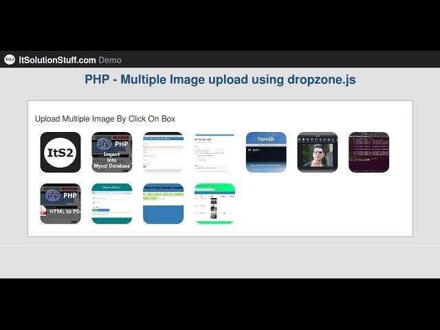 php - multiple file uploading dropzone js example