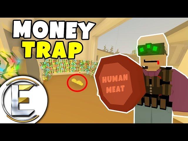 Money Trap - Unturned Roleplay (Cannibal With A Trap, Money On Slippy Floor!)