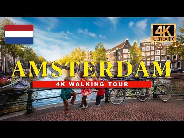  4K Amsterdam Walking Tour - Walk the Streets Amsterdam Day & Night | 4K HDR / 60fps