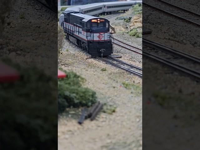 The New Jersey transit passenger train arrives at Clarke Center #model #fun #train #railway #Texas