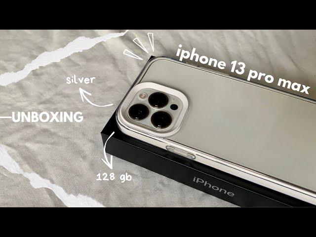 iPhone 13 Pro Max Silver (128GB) ️ | unboxing, asmr | accessories + camera test 