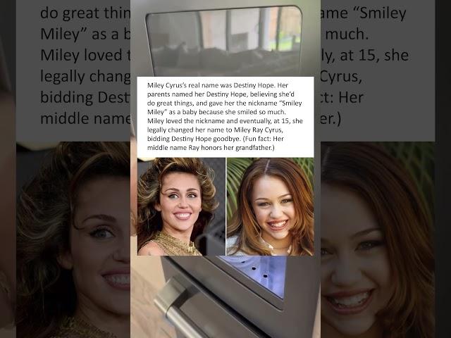 Miley Cyrus’s Real Name Was Destiny Hope #shorts