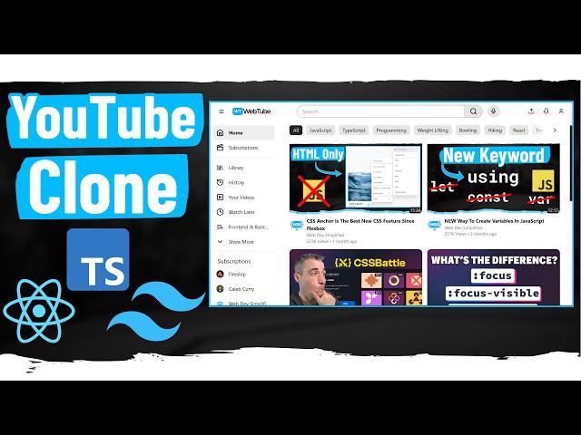 How To Create The YouTube Home Page With Tailwind, React, and TypeScript