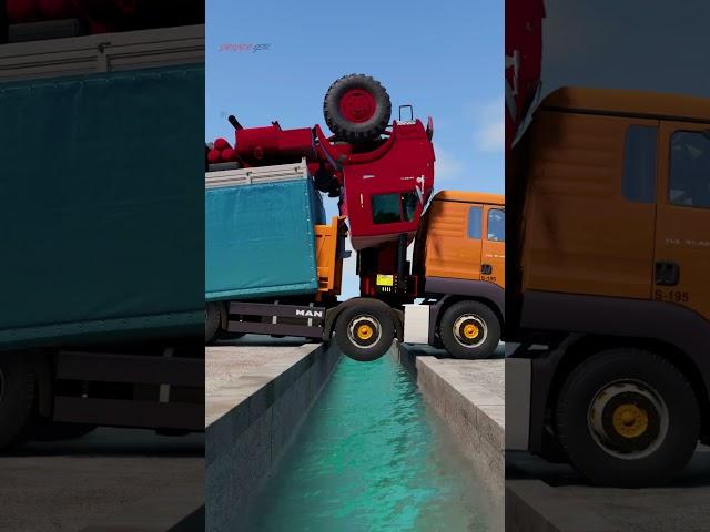 Truck Vs. Mouth Of Reinforced Concrete Filled With Water  #beamngdrive #simulation #india #truck