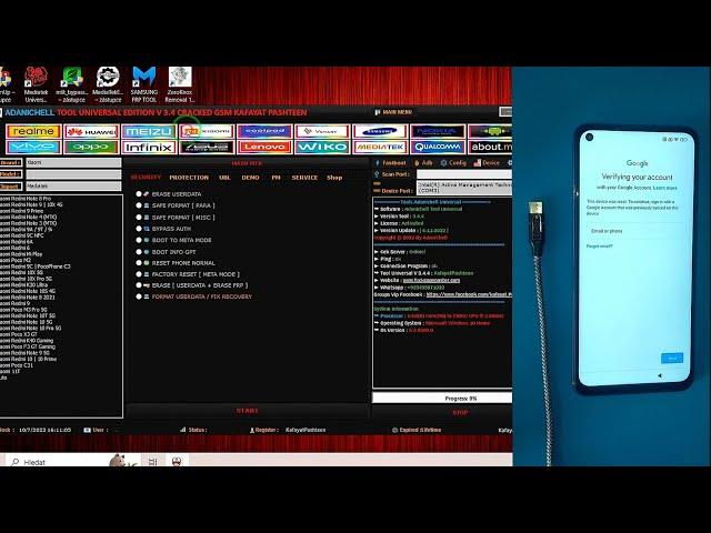 Adanichell Tool Universal Pro V3.4 CRACKED FRP Bypass [[ TESTED Xiaomi Redmi Note 9 ]]