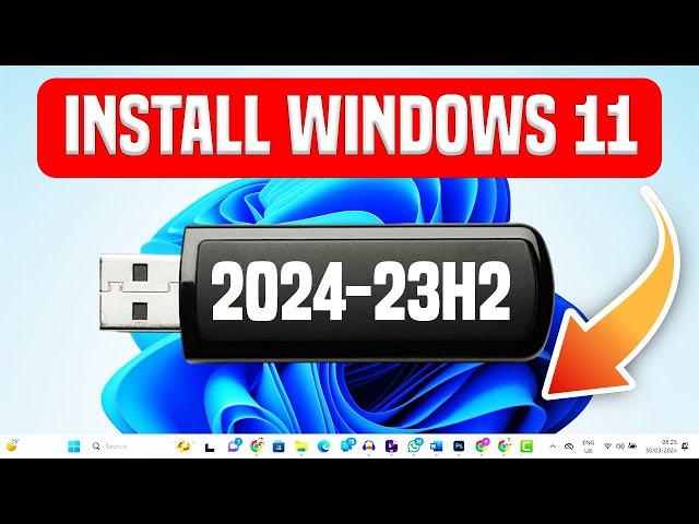 How to install Windows 11 from USB flash drive in 2024 / Install Windows 11 from USB Step-By-Step.