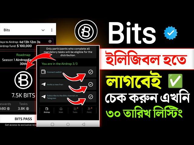 bits ইলিজিবল শর্ত | bits eligibility criteria 2024 | bits airdrop update | bits airdrop bangla